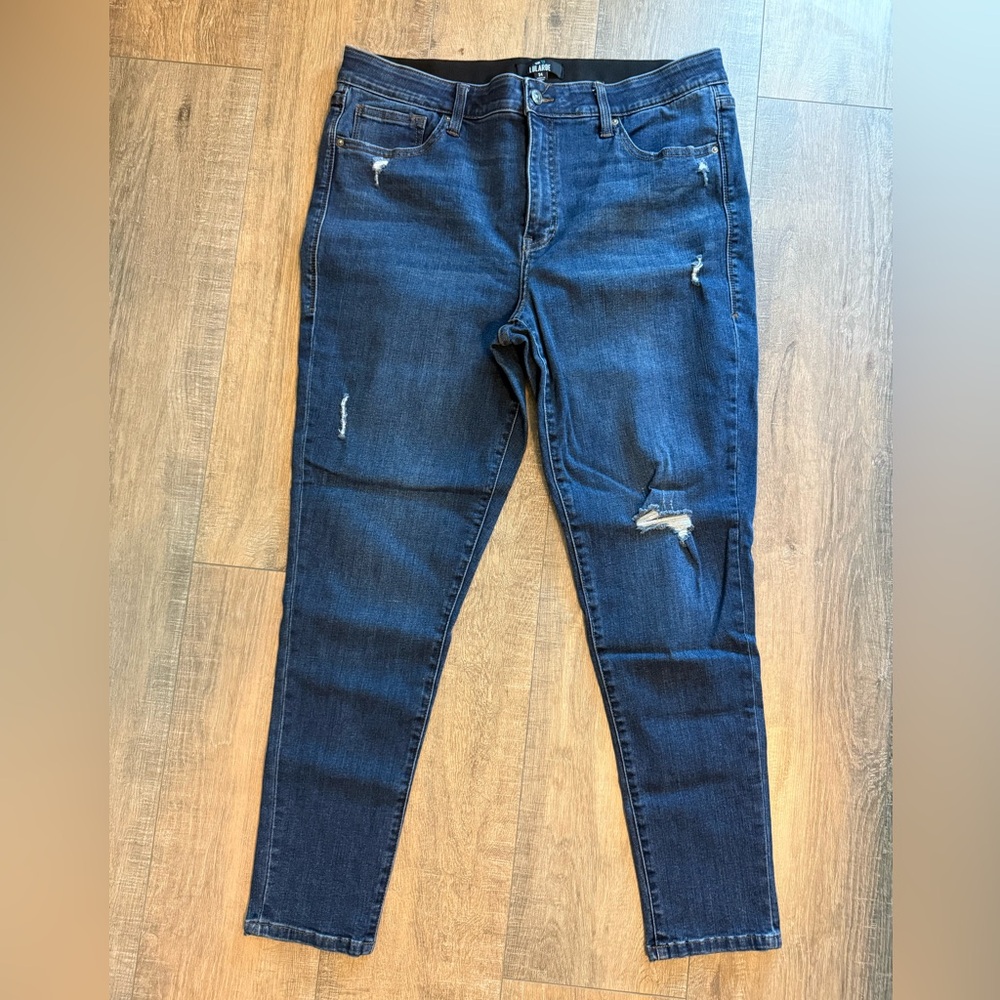 LuLaRoe Blue Skinny Distressed Jeans